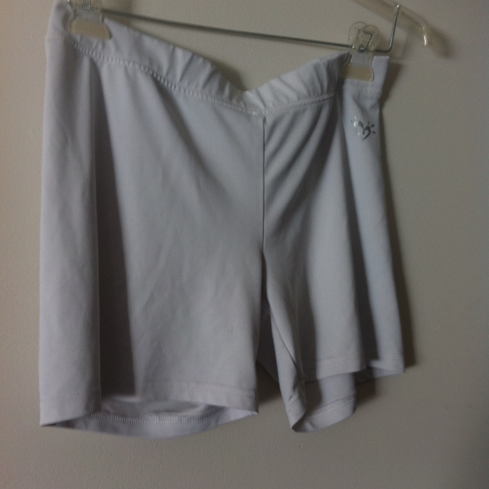 Justice White Stretchy Running Shorts Girls